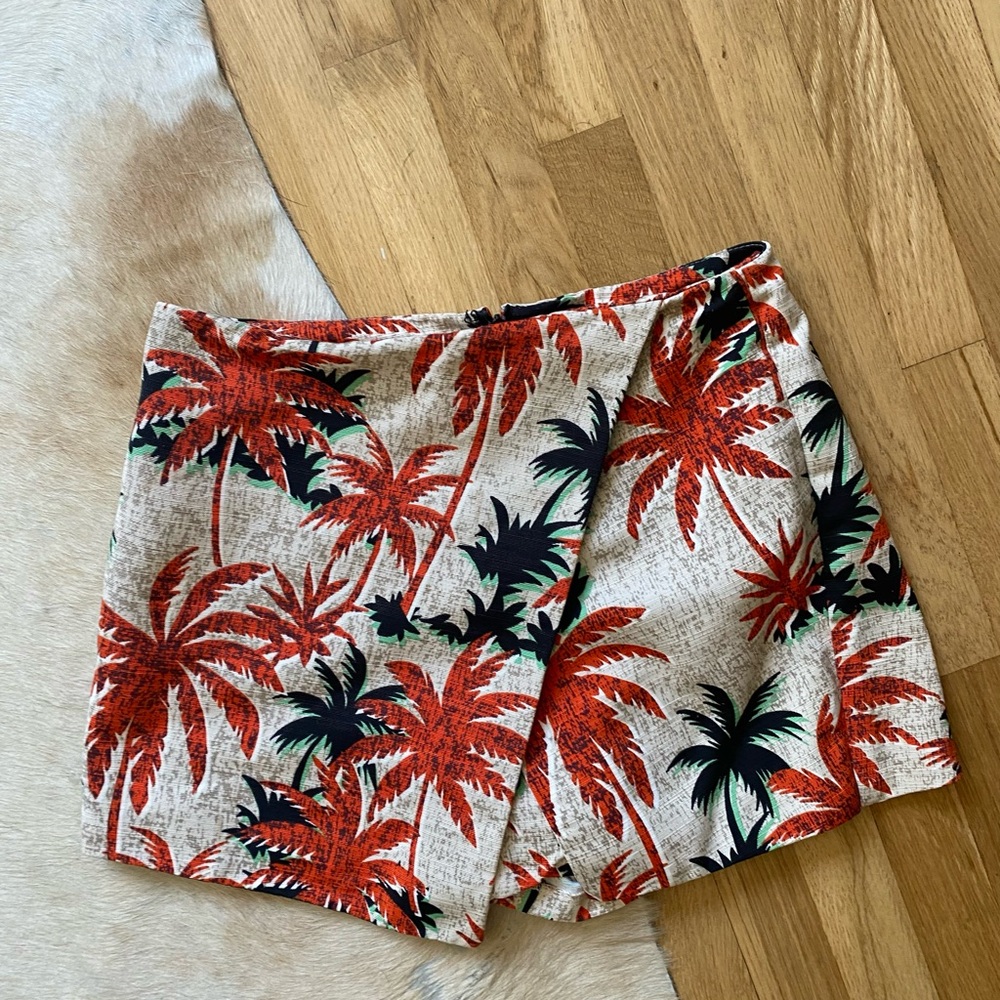 Topshop Multicolor Leaf Print Skirt